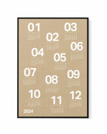 2024 Brown Scatter Calendar | Framed Canvas Art Print