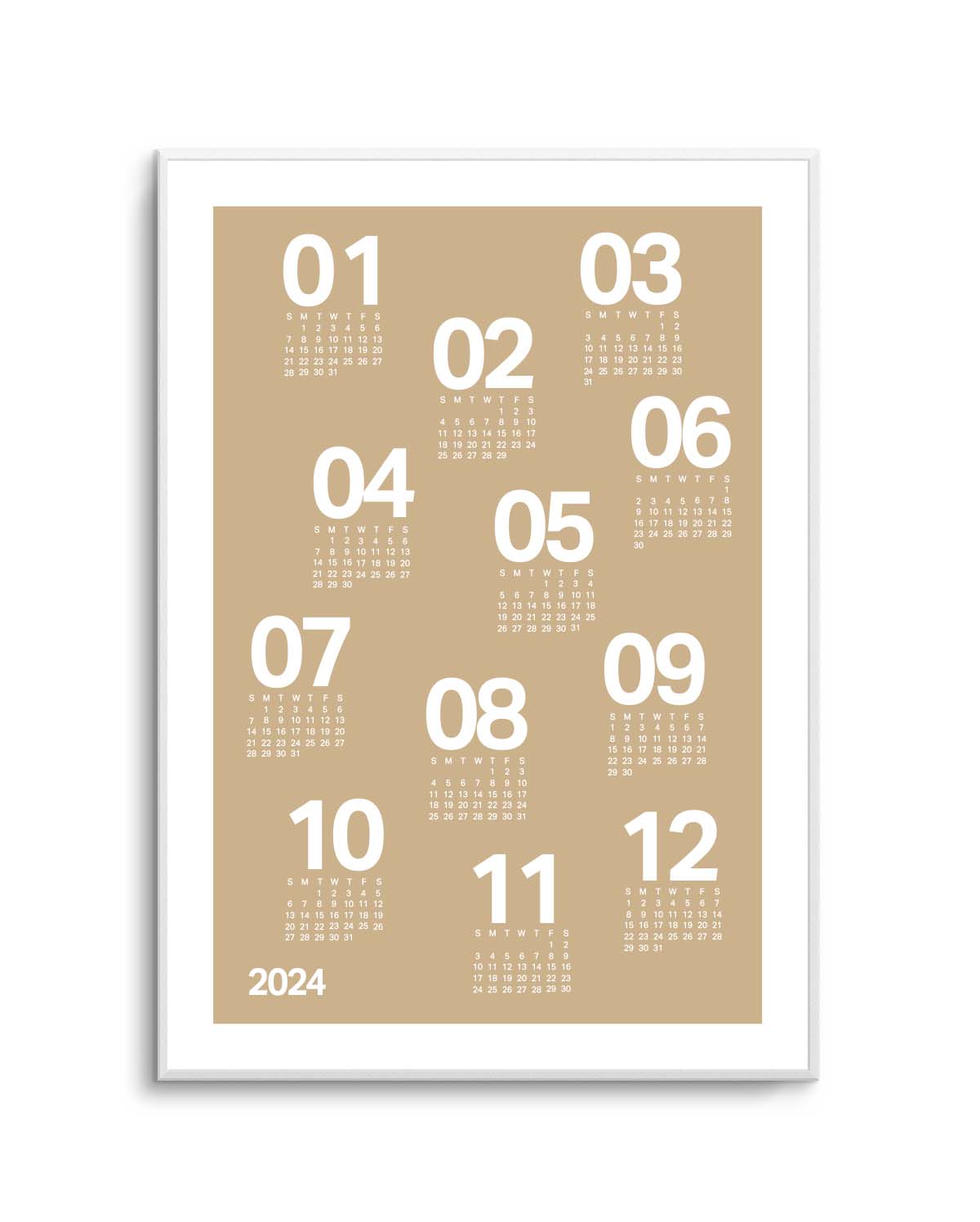 2024 Brown Scatter Calendar | Art Print – Olive et Oriel