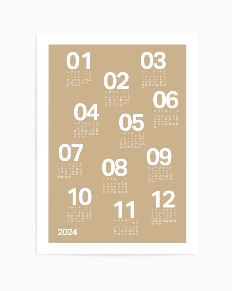 2024 Brown Scatter Calendar | Art Print