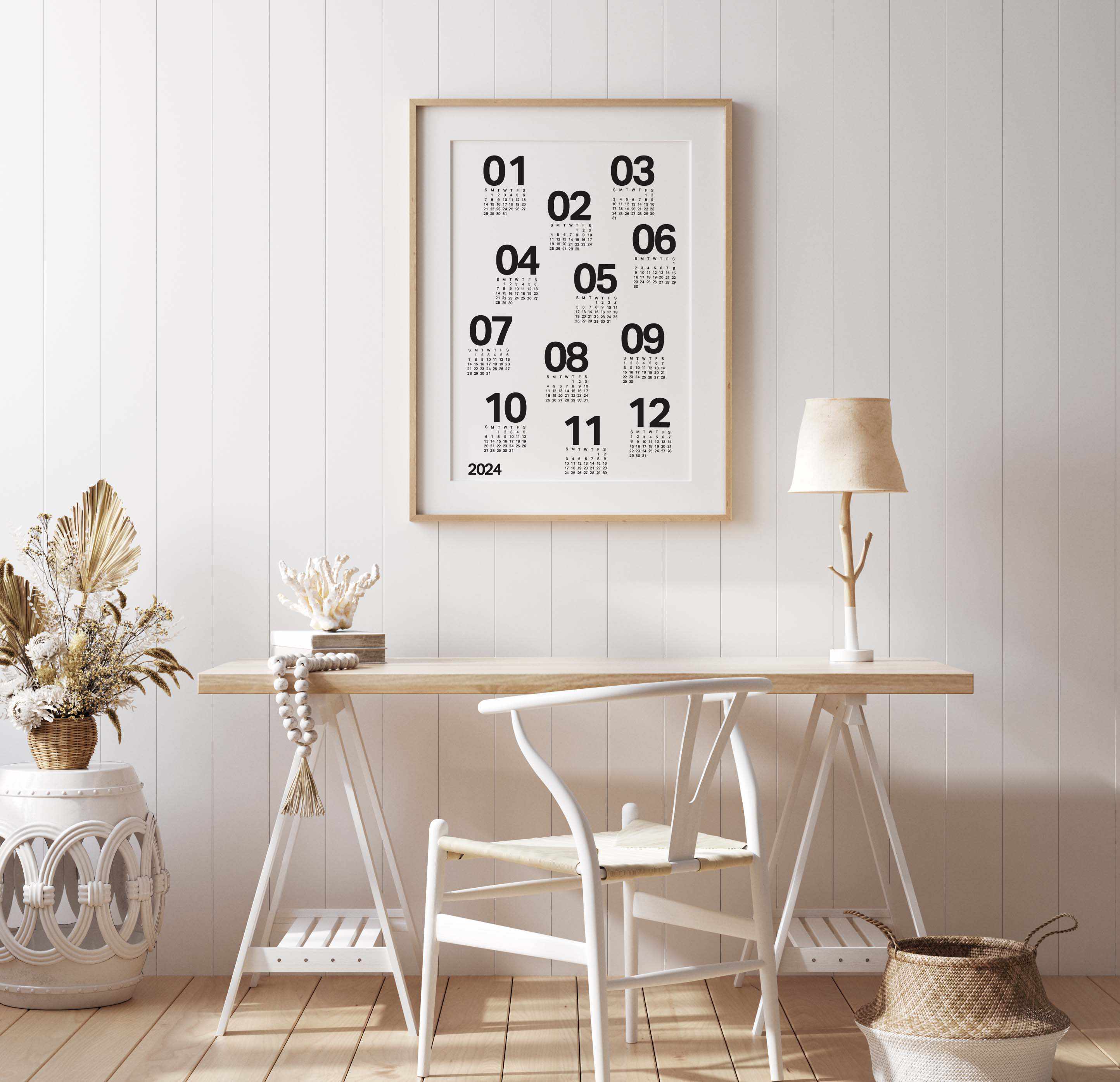 2024 Scatter Calendar B&W | Art Print