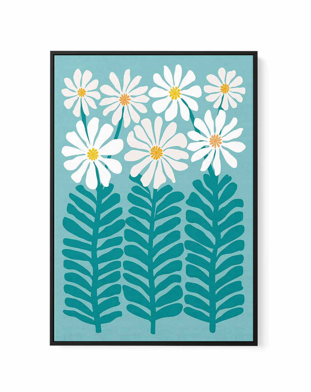 80s Floral 2b by Kristian Gallagher | Framed Canvas Art Print