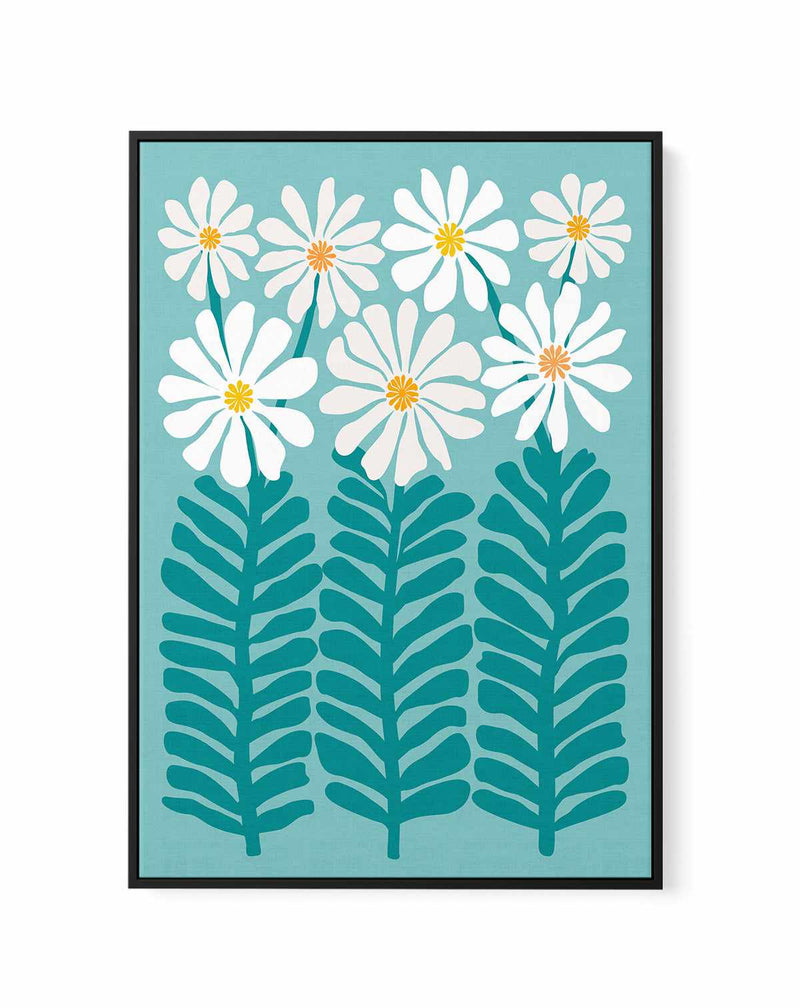 80s Floral 2b by Kristian Gallagher | Framed Canvas Art Print