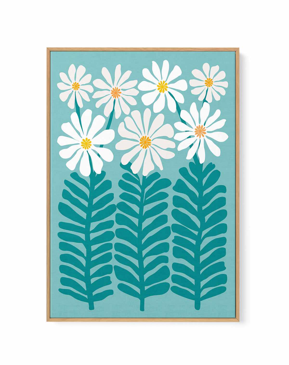 80s Floral 2b by Kristian Gallagher | Framed Canvas Art Print