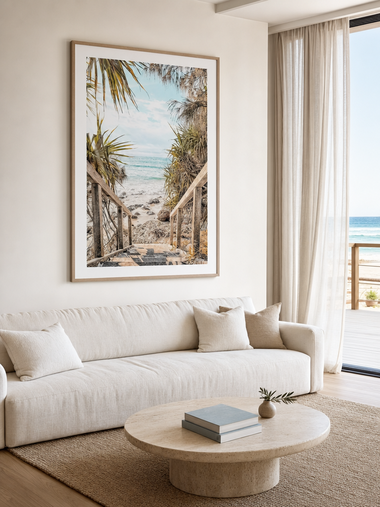 The View styled in an Australian coastal home, extra large statement size