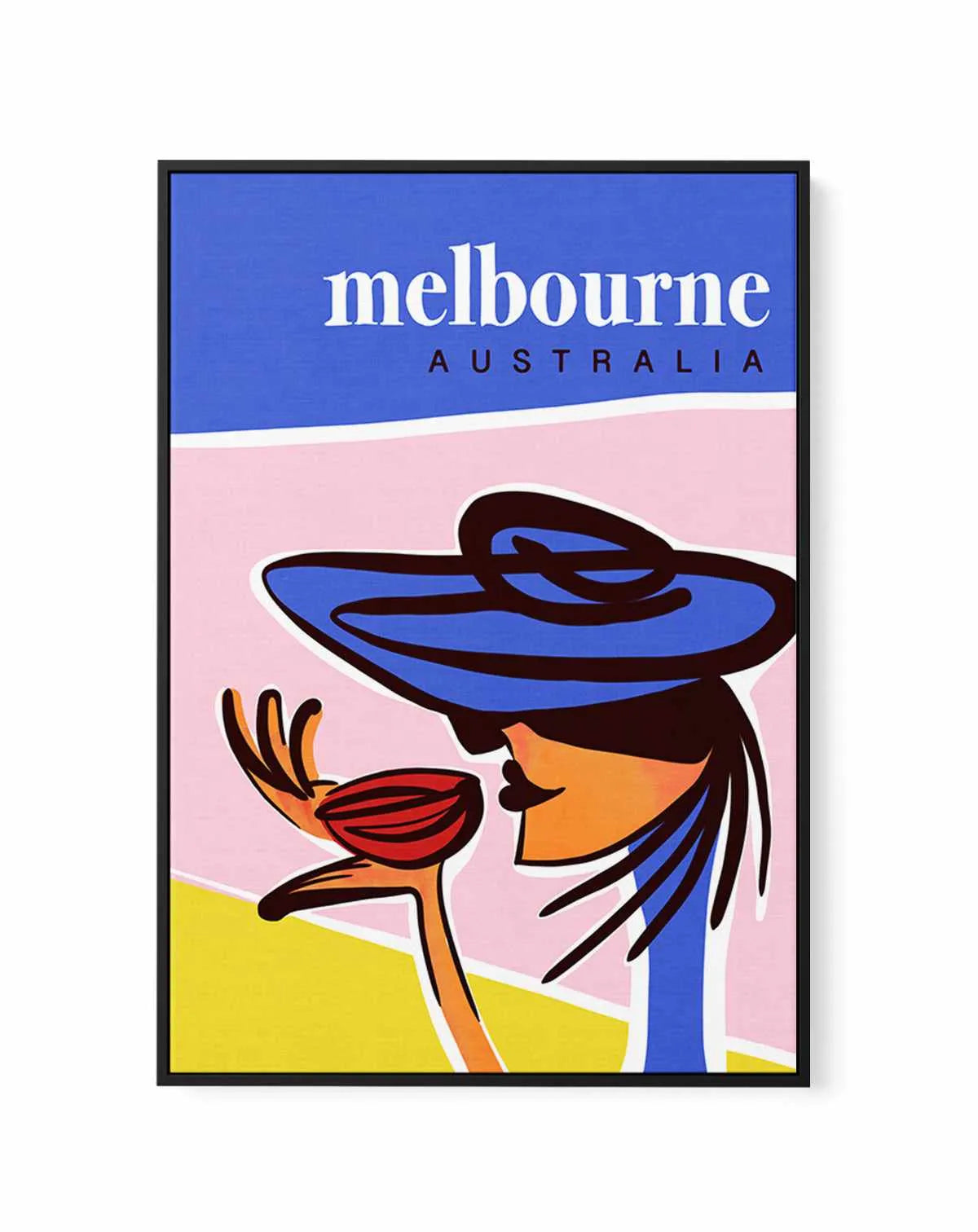 A Coffee in Melbourne Blush | Framed Canvas Art Print from Olive et Oriel where you can shop wallpaper and artworks online