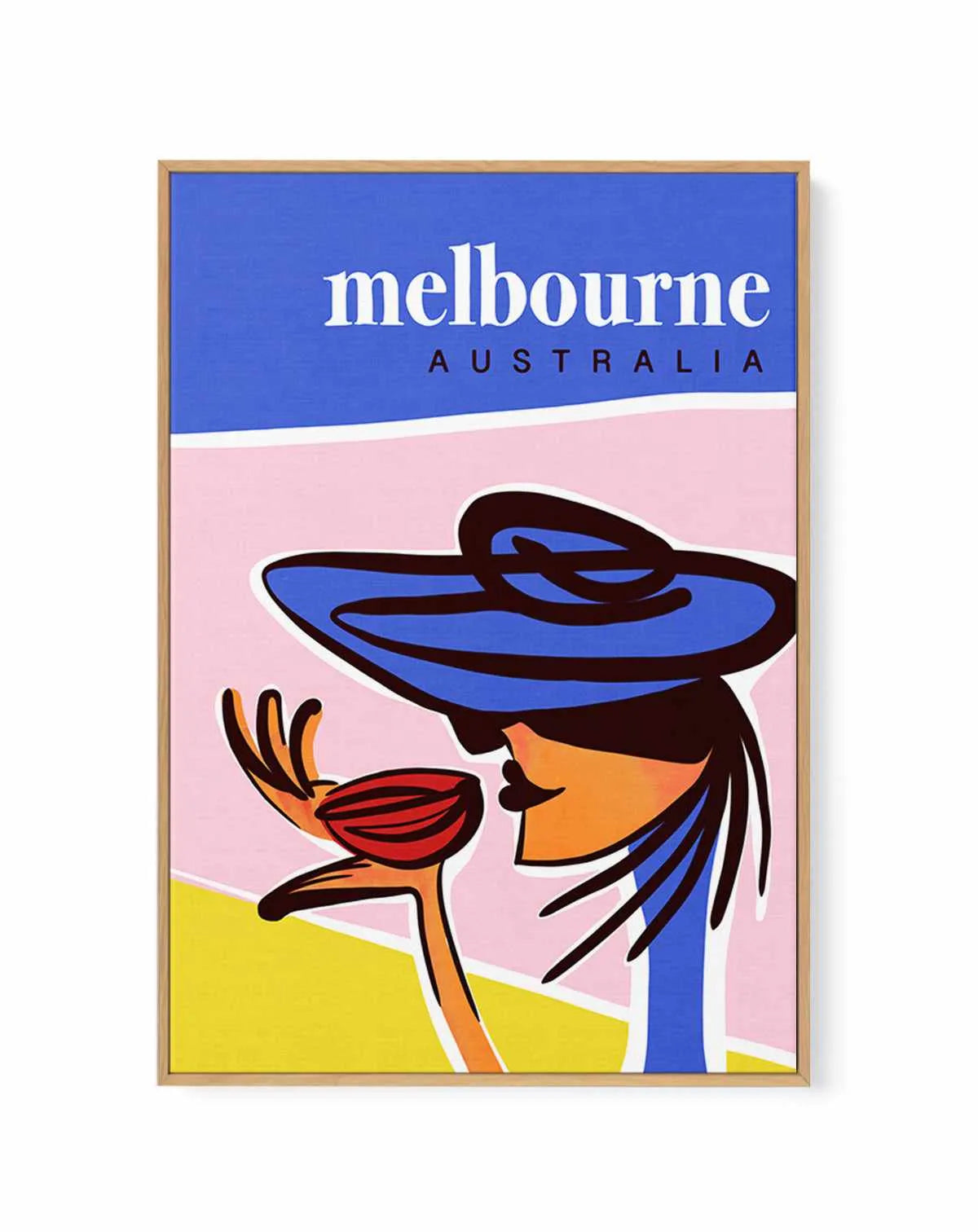 A Coffee in Melbourne Blush | Framed Canvas Art Print from Olive et Oriel where you can shop wallpaper and artworks online