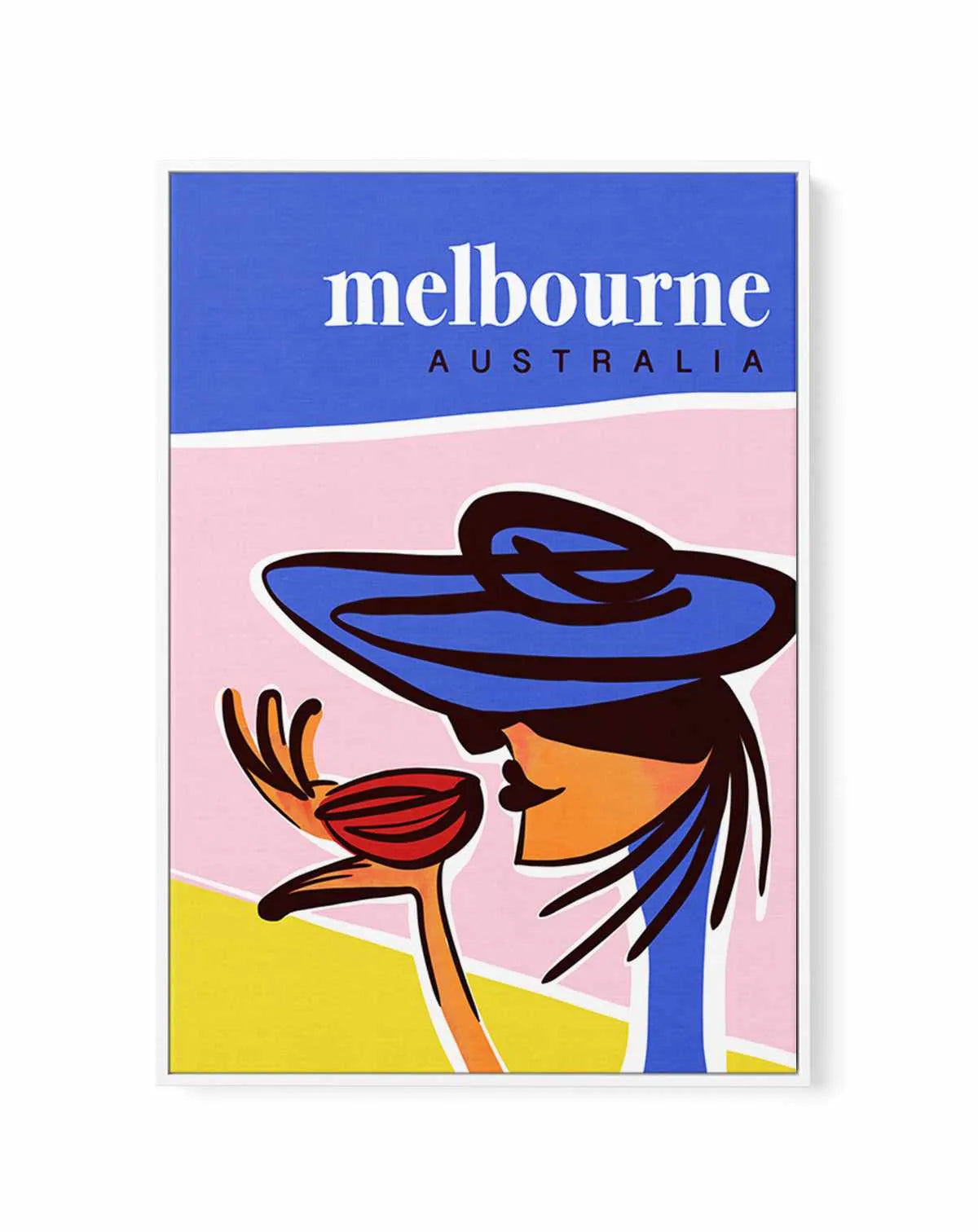 A Coffee in Melbourne Blush | Framed Canvas Art Print from Olive et Oriel where you can shop wallpaper and artworks online