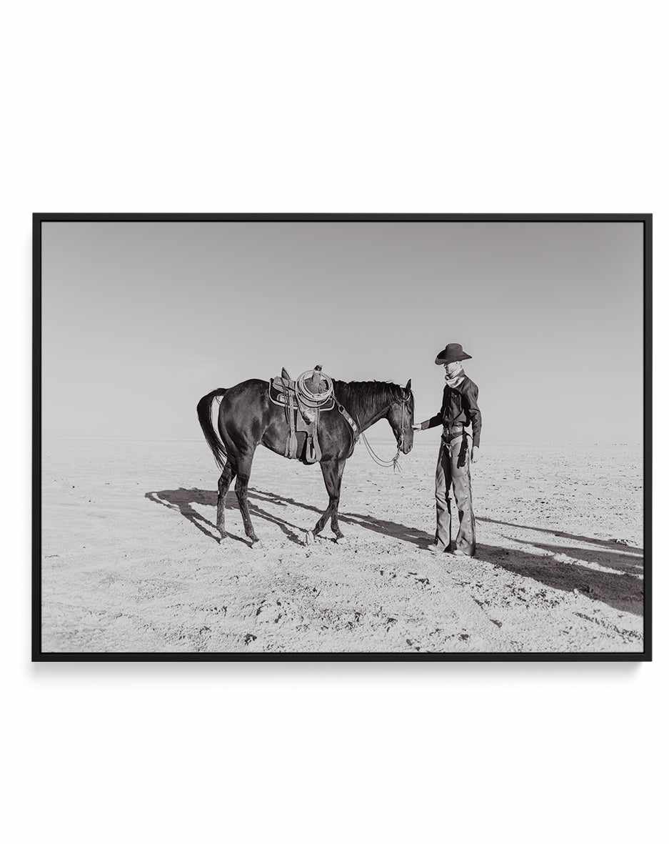 A Cowboy and His Horse by Rylee Olsen | Framed Canvas Art Print from Olive et Oriel where you can shop wallpaper and artworks online