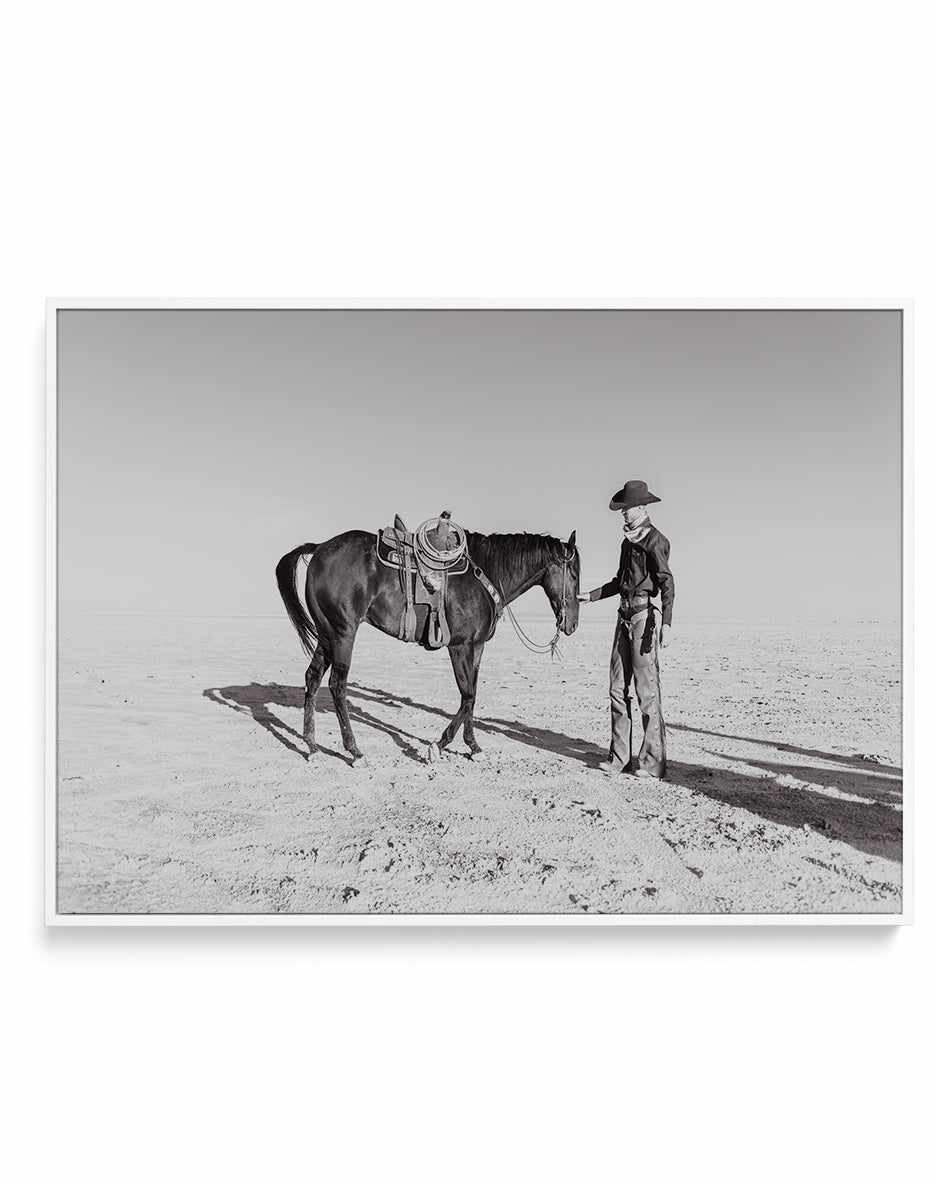 A Cowboy and His Horse by Rylee Olsen | Framed Canvas Art Print from Olive et Oriel where you can shop wallpaper and artworks online