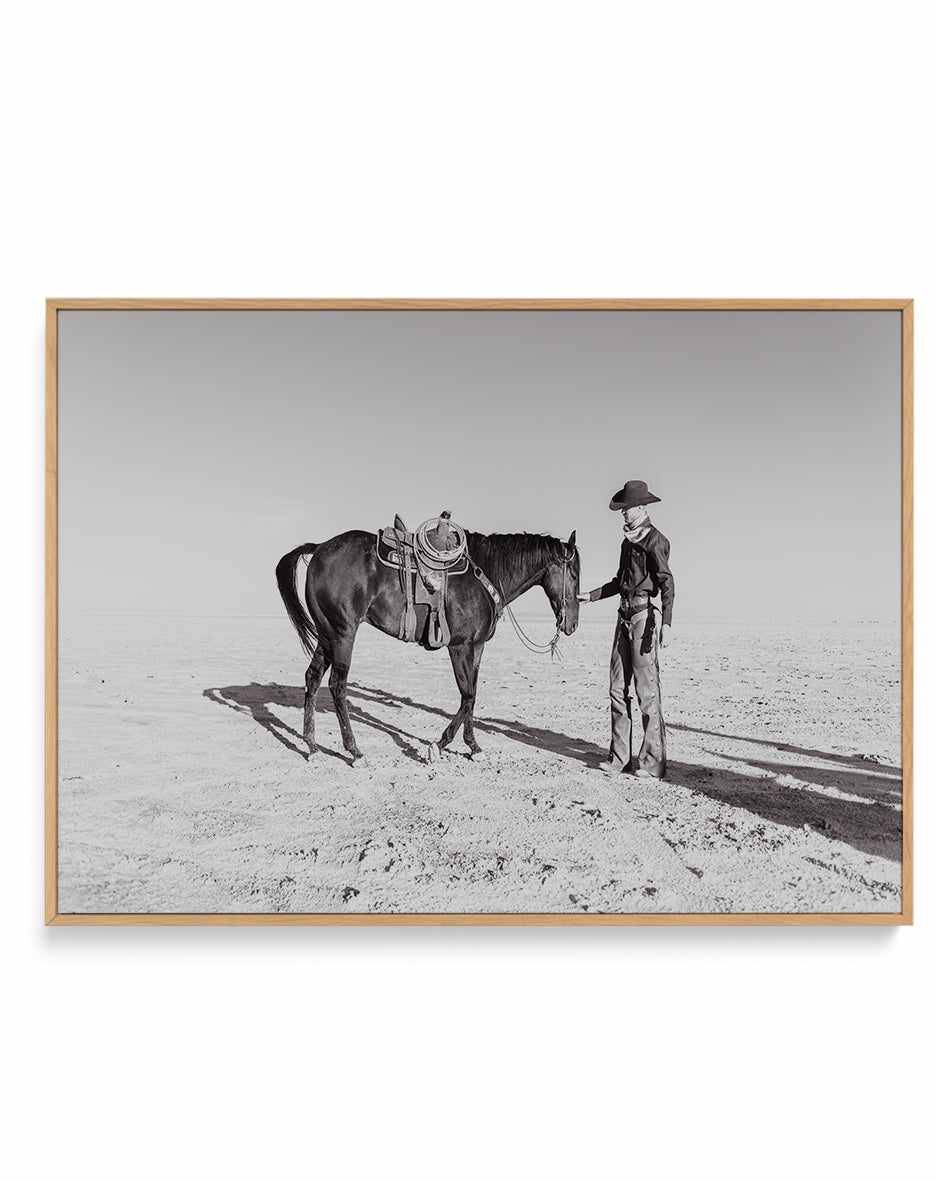 A Cowboy and His Horse by Rylee Olsen | Framed Canvas Art Print from Olive et Oriel where you can shop wallpaper and artworks online