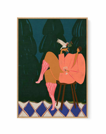 A Little Bird Told Me by Arty Guava | Framed Canvas Art Print from Olive et Oriel where you can shop wallpaper and artworks online