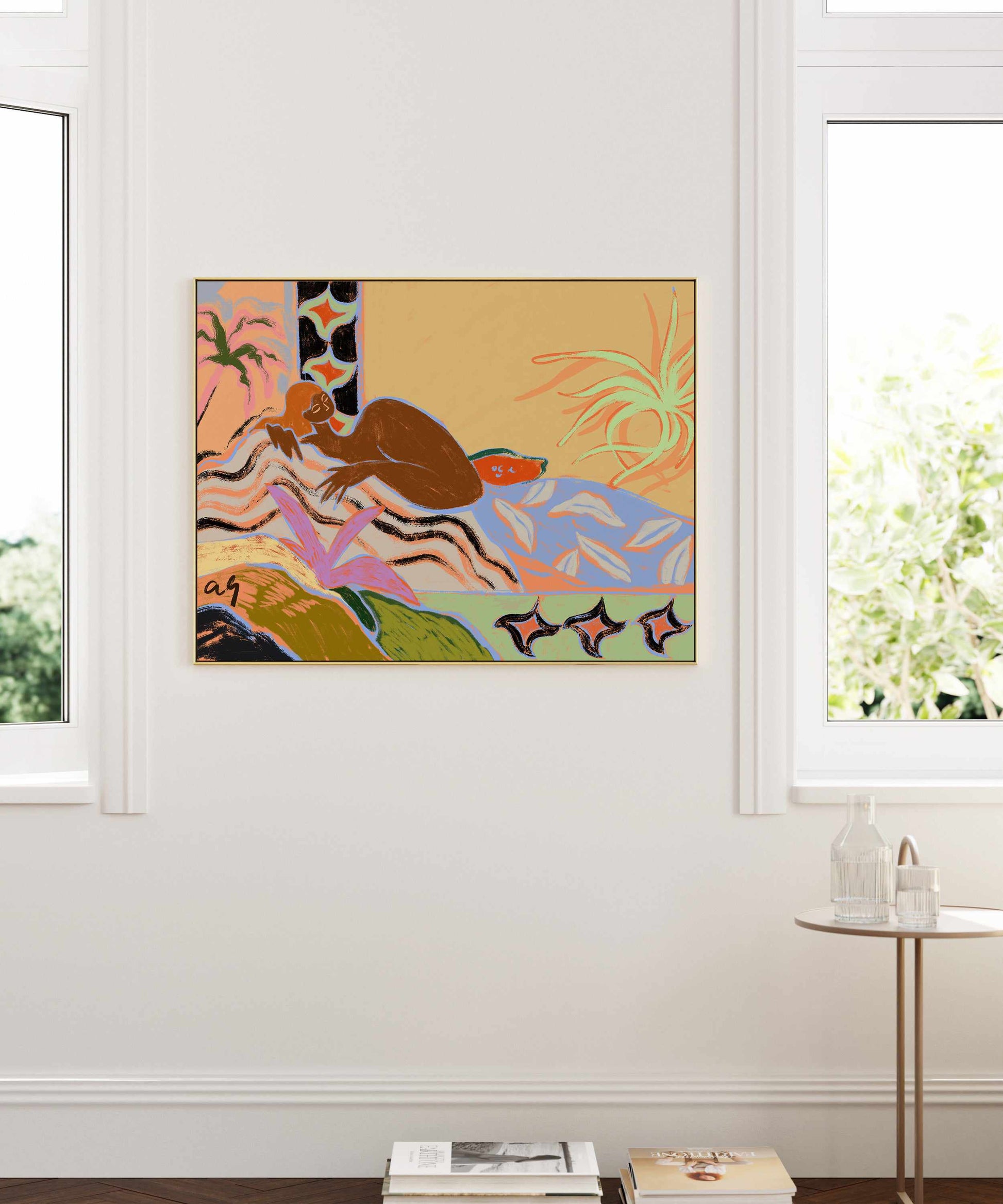 A Moment Of Tranquility by Arty Guava | Framed Canvas Art Print from Olive et Oriel where you can shop wallpaper and artworks online