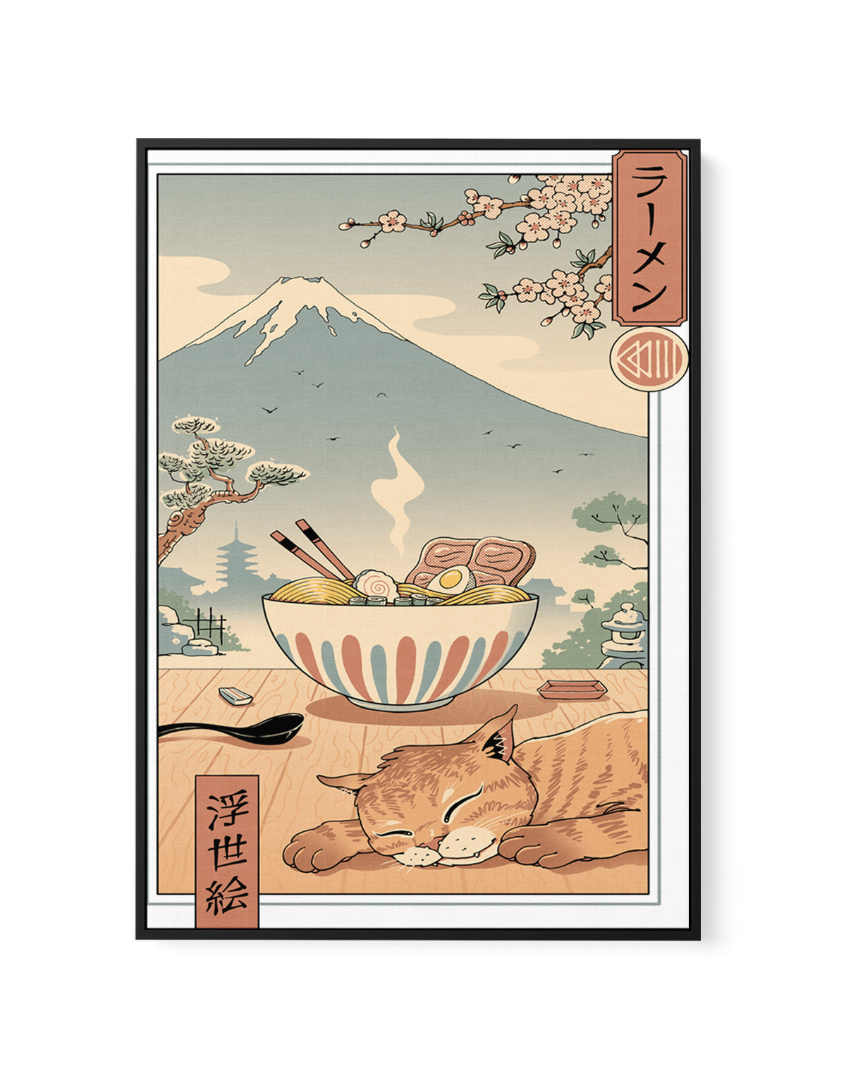 A Perfect Ramen Weather by Vincent Trinidad | Framed Canvas Art Print