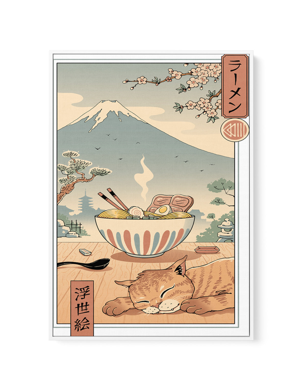 A Perfect Ramen Weather by Vincent Trinidad | Framed Canvas Art Print