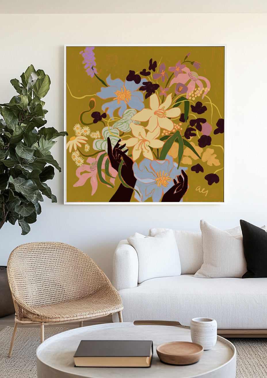 A Touch Of Nature by Arty Guava | Framed Canvas Art Print from Olive et Oriel where you can shop wallpaper and artworks online