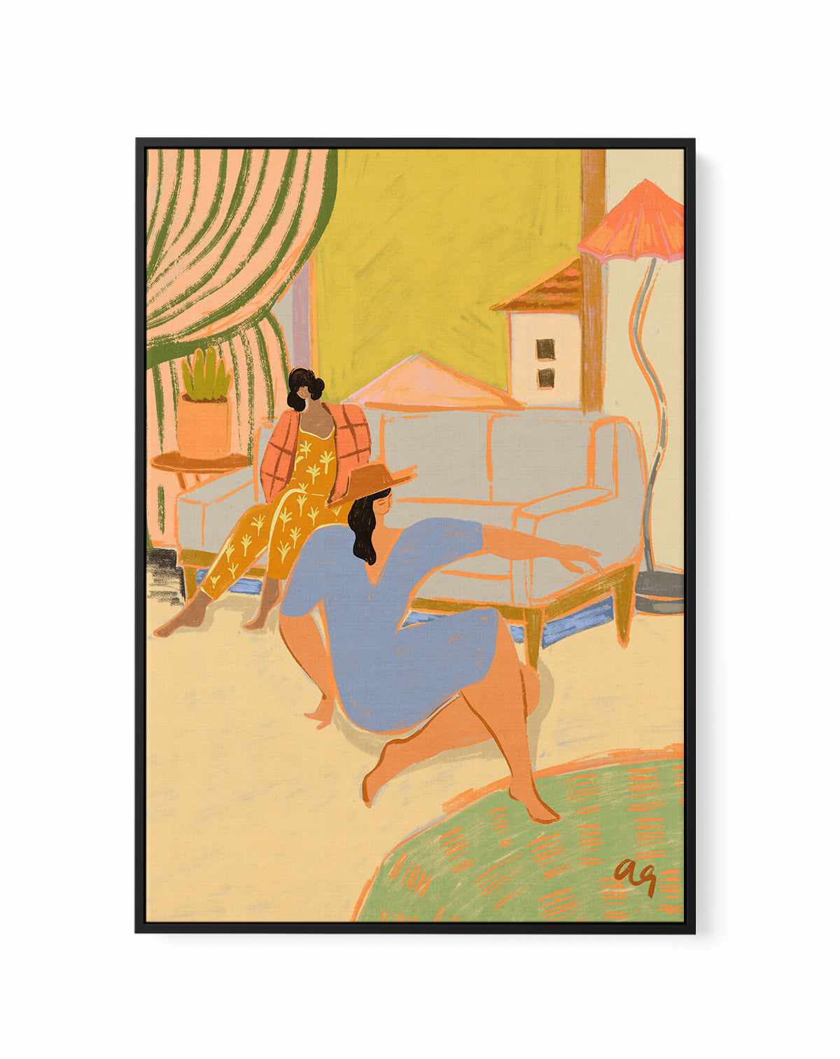 A Day At Home by Arty Guava | Framed Canvas Art Print from Olive et Oriel where you can shop wallpaper and artworks online