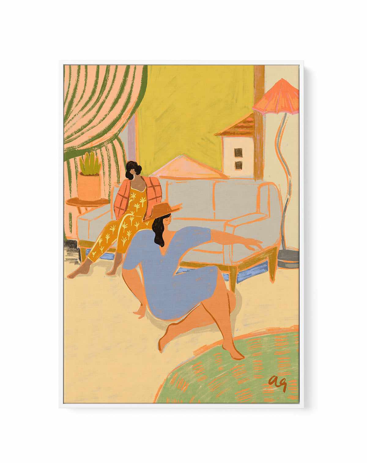 A Day At Home by Arty Guava | Framed Canvas Art Print from Olive et Oriel where you can shop wallpaper and artworks online