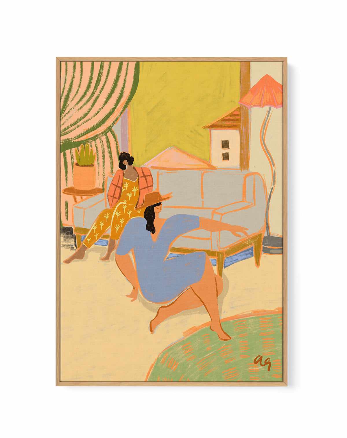 A Day At Home by Arty Guava | Framed Canvas Art Print from Olive et Oriel where you can shop wallpaper and artworks online