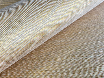 Cream Sisal on Soft Gold Grasscloth Wallpaper from Olive et Oriel where you can shop wallpaper and artworks online