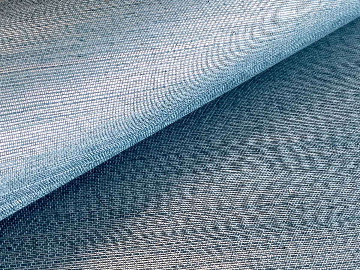Tranquil Marine Blue Luxe Sisal Woven Wallpaper from Olive et Oriel where you can shop wallpaper and artworks online