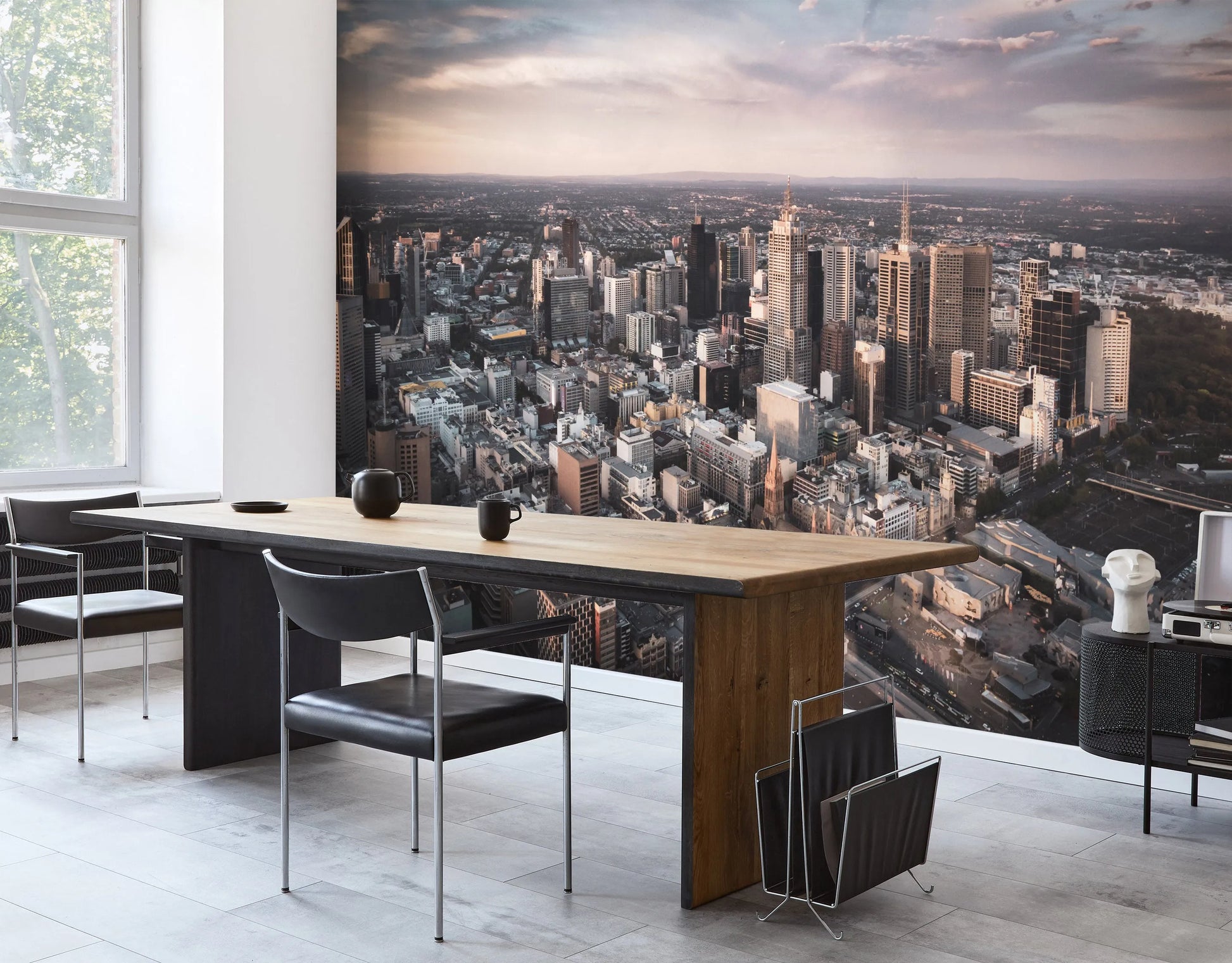 Above Melbourne City | Photo Mural Wallpaper from Olive et Oriel where you can shop wallpaper and artworks online