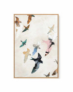 Abstract Birds II by Design Fabrikken | Framed Canvas Art Print