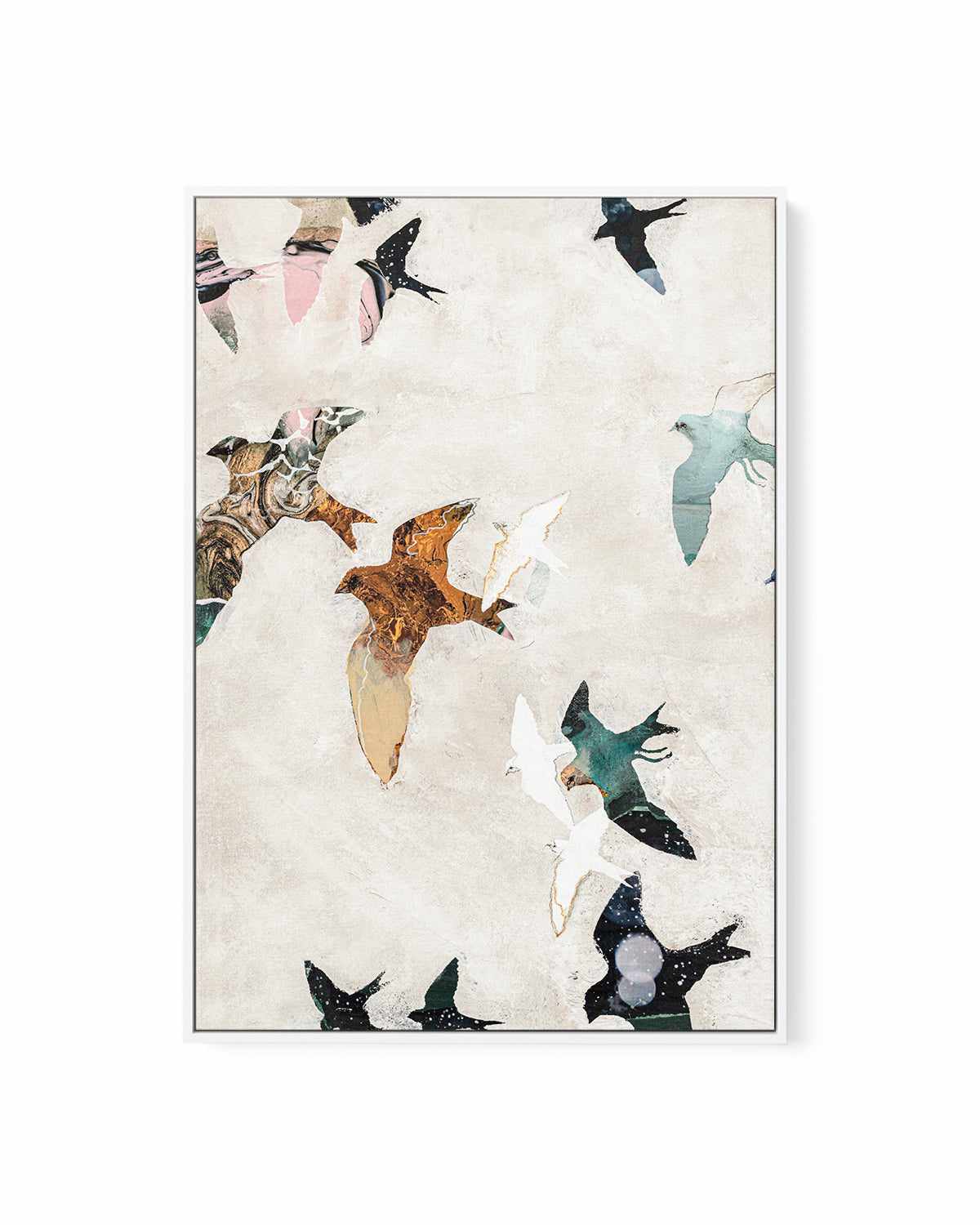 Abstract Birds I by Design Fabrikken | Framed Canvas Art Print