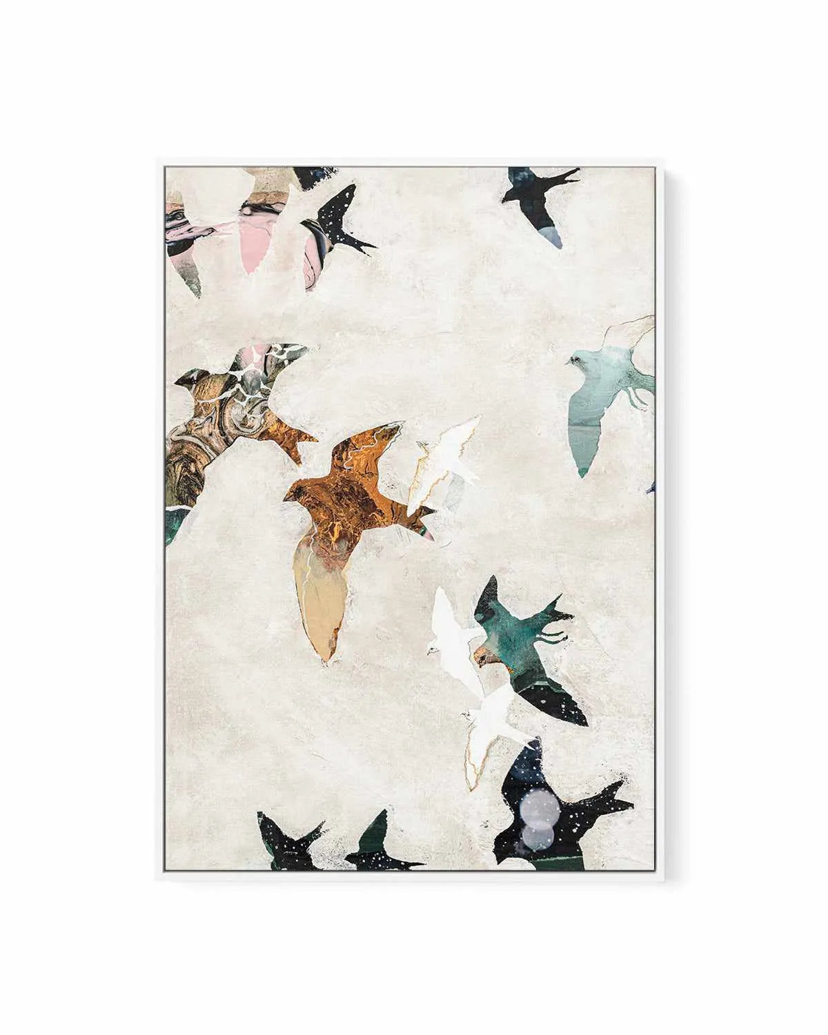 Abstract Birds I by Design Fabrikken | Framed Canvas Art Print from Olive et Oriel where you can shop wallpaper and artworks online