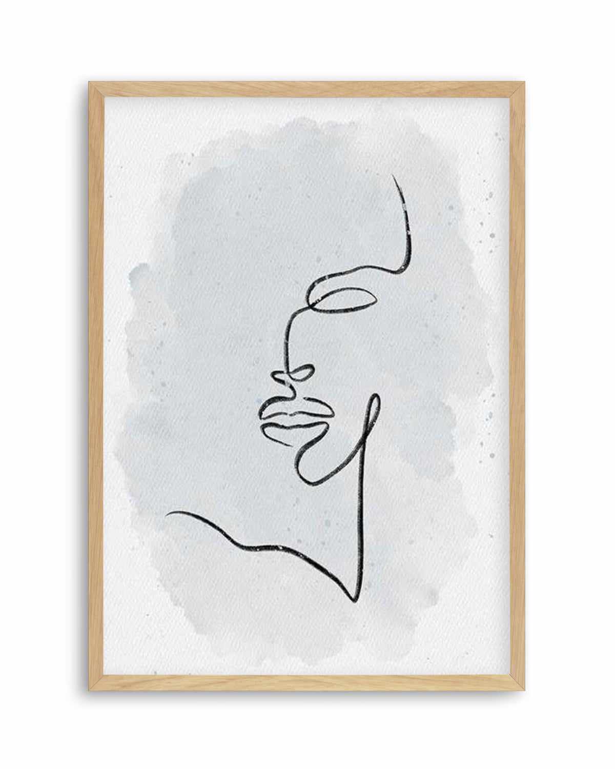 Abstract Face III | Periwinkle Blue Art Print