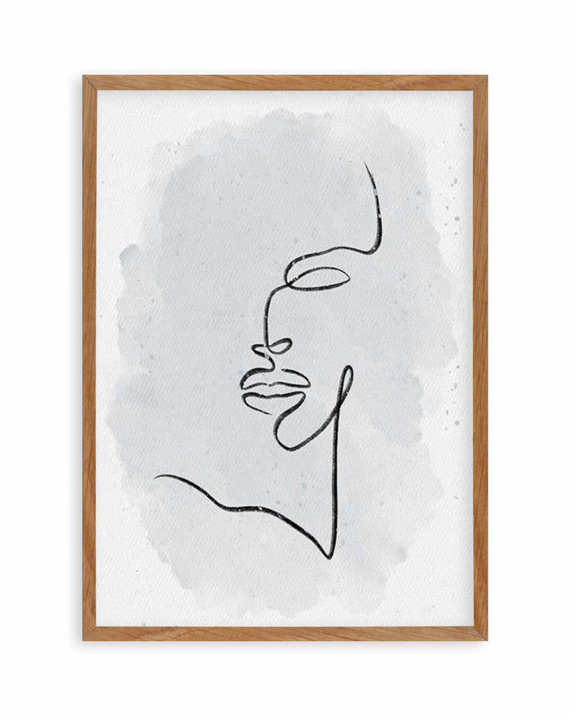 Abstract Face III | Periwinkle Blue Art Print