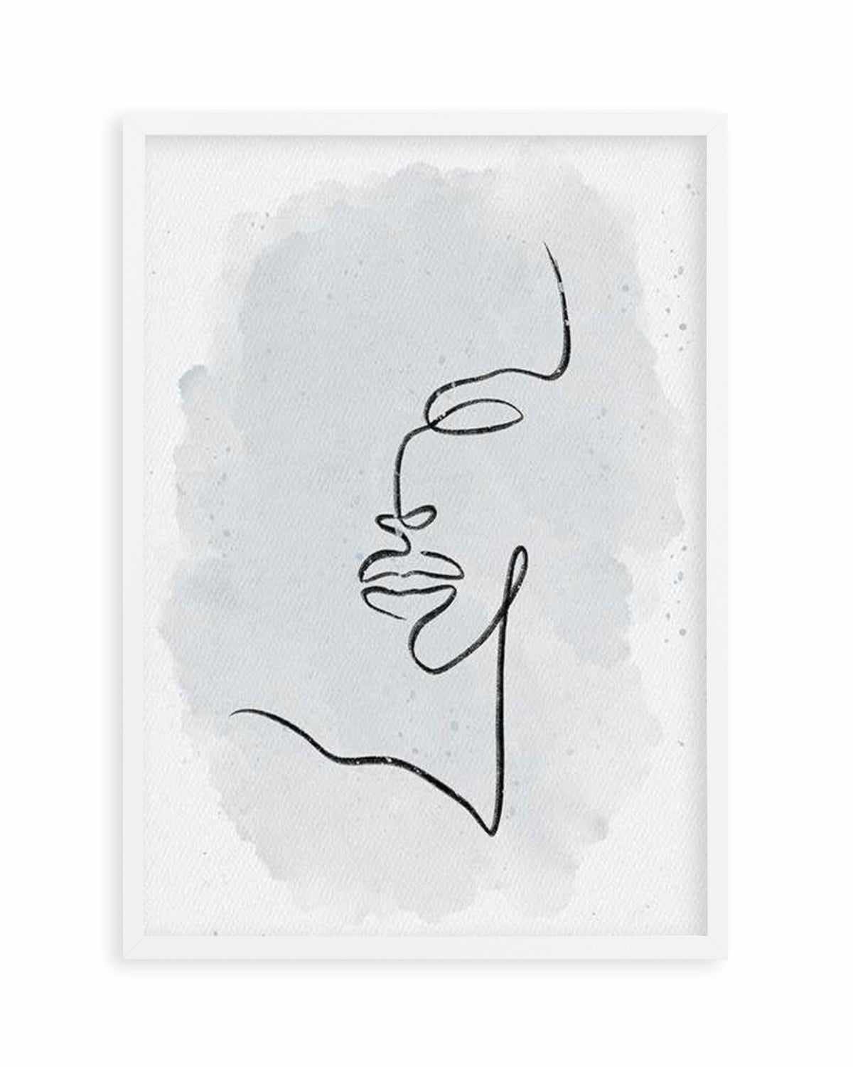 Abstract Face III | Periwinkle Blue Art Print