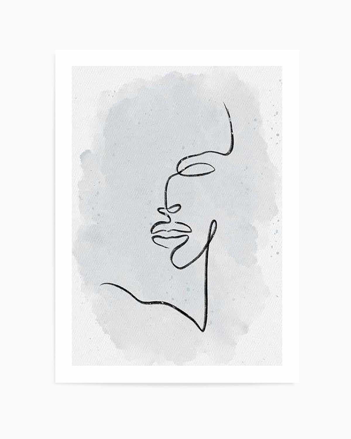 Abstract Face III | Periwinkle Blue Art Print