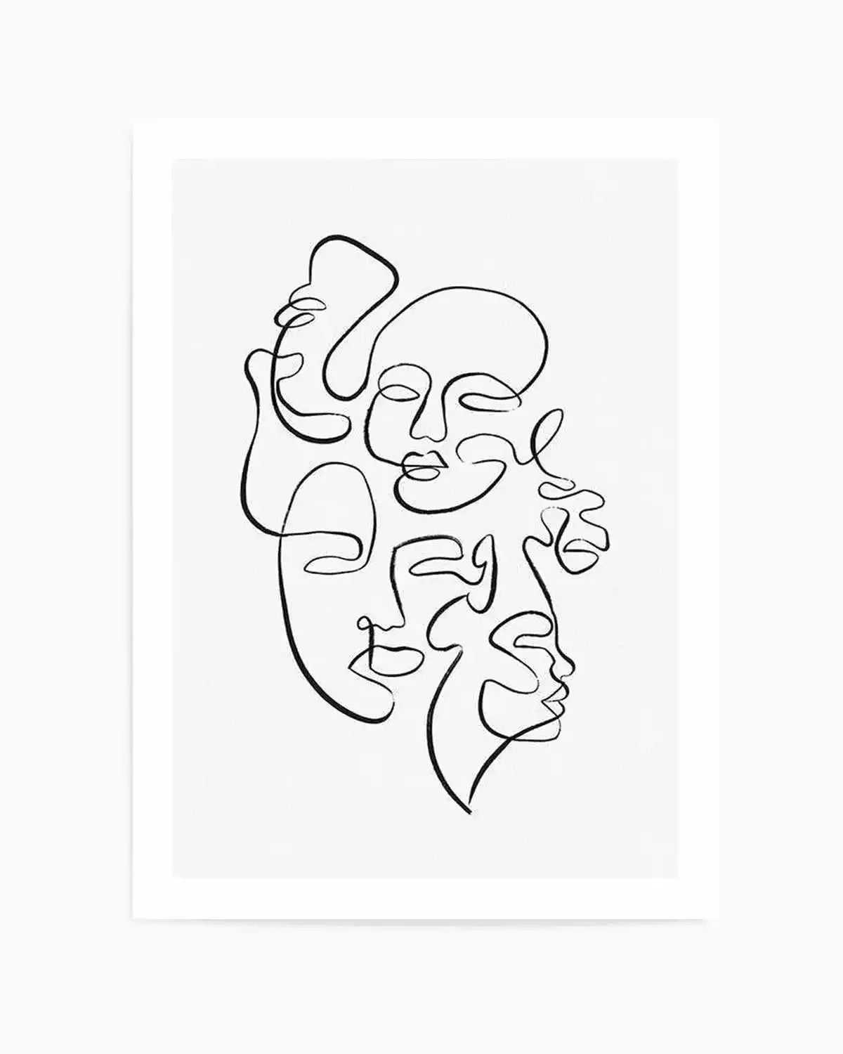 Abstract Faces I | Classic Art Print from Olive et Oriel where you can shop wallpaper and artworks online