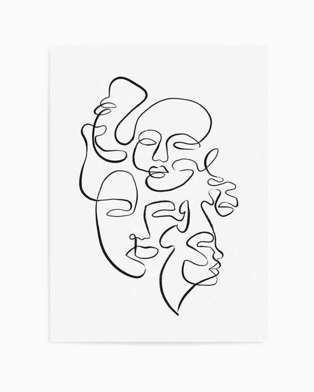 Abstract Faces I | Classic Art Print