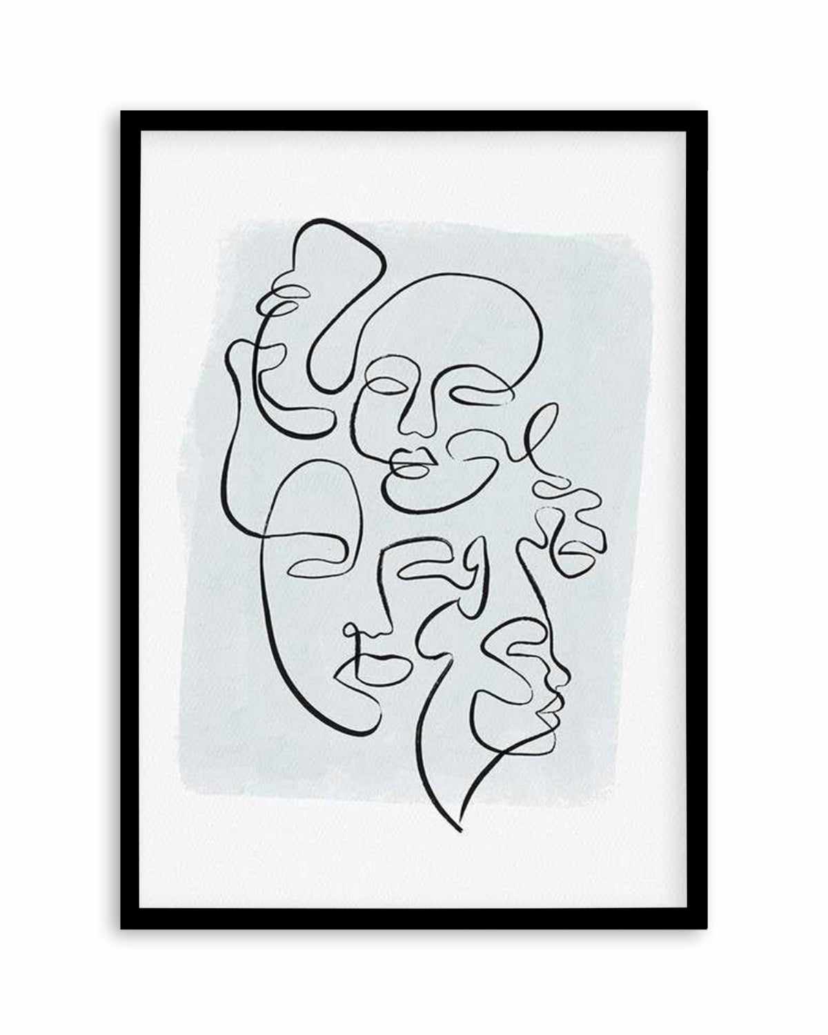 Abstract Faces I | Periwinkle Art Print