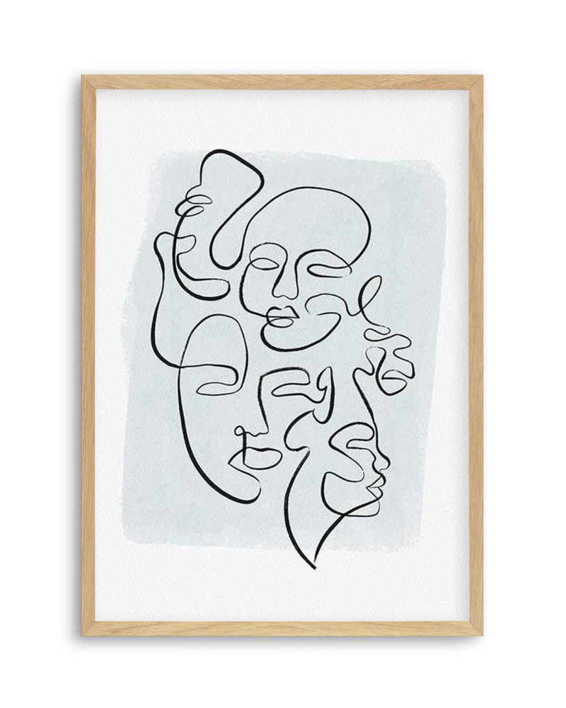 Abstract Faces I | Periwinkle Art Print