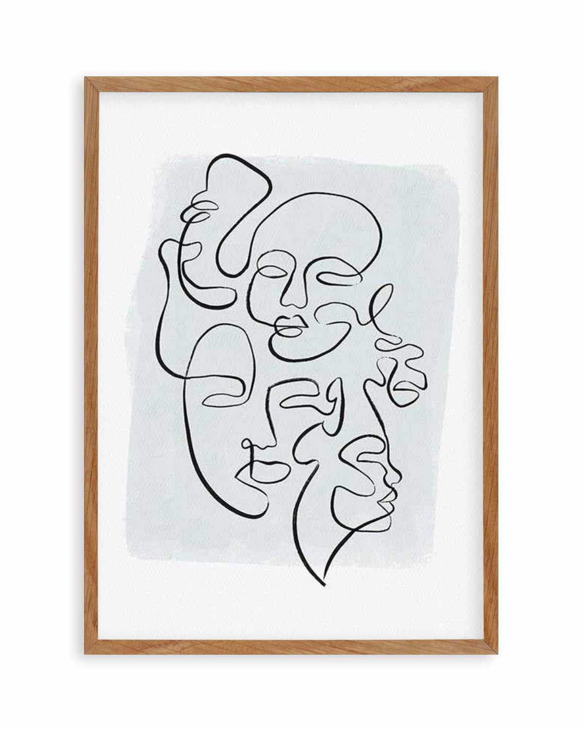 Abstract Faces I | Periwinkle Art Print