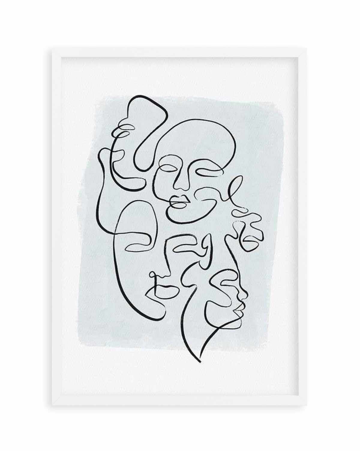 Abstract Faces I | Periwinkle Art Print