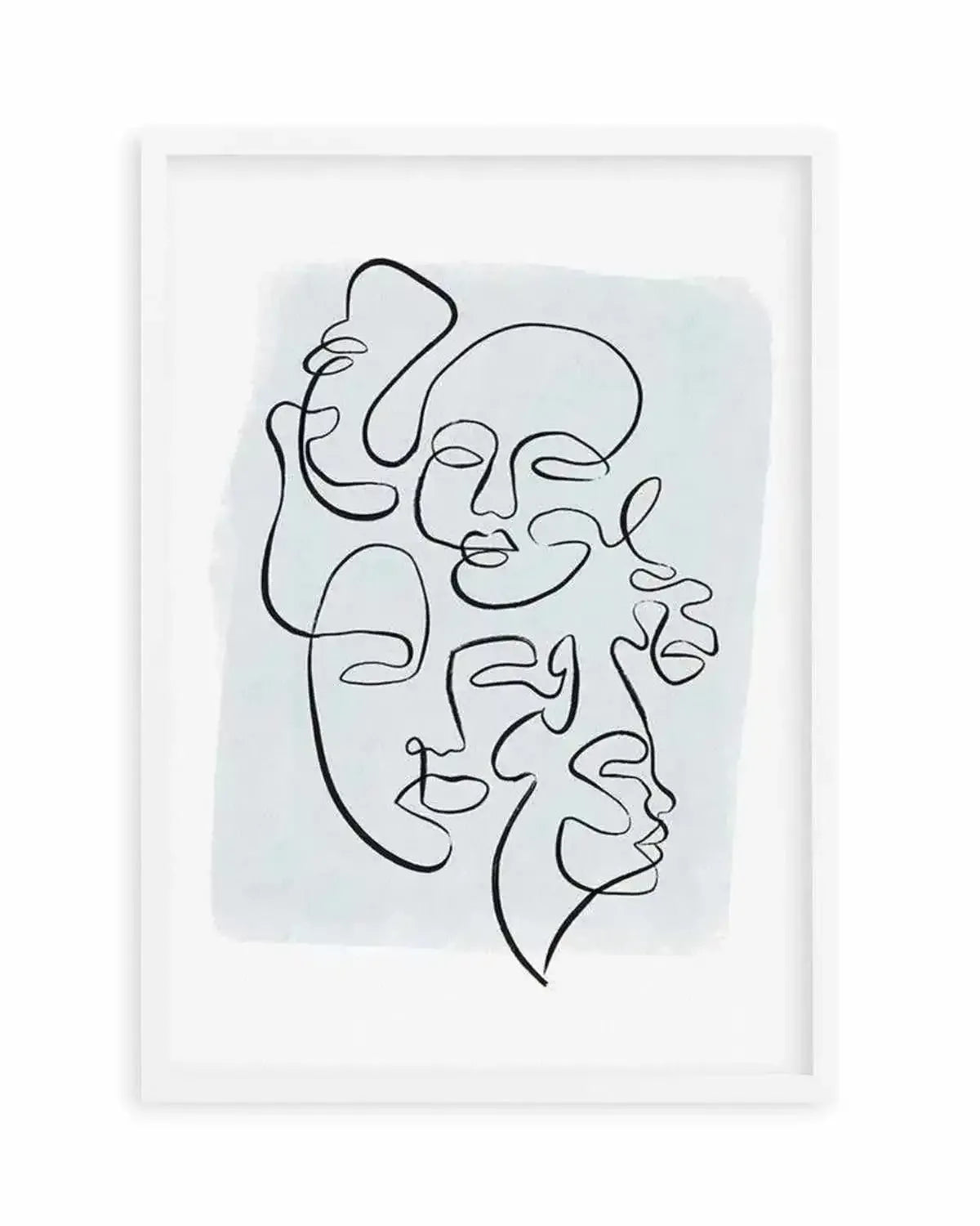 Abstract Faces I | Periwinkle Art Print from Olive et Oriel where you can shop wallpaper and artworks online