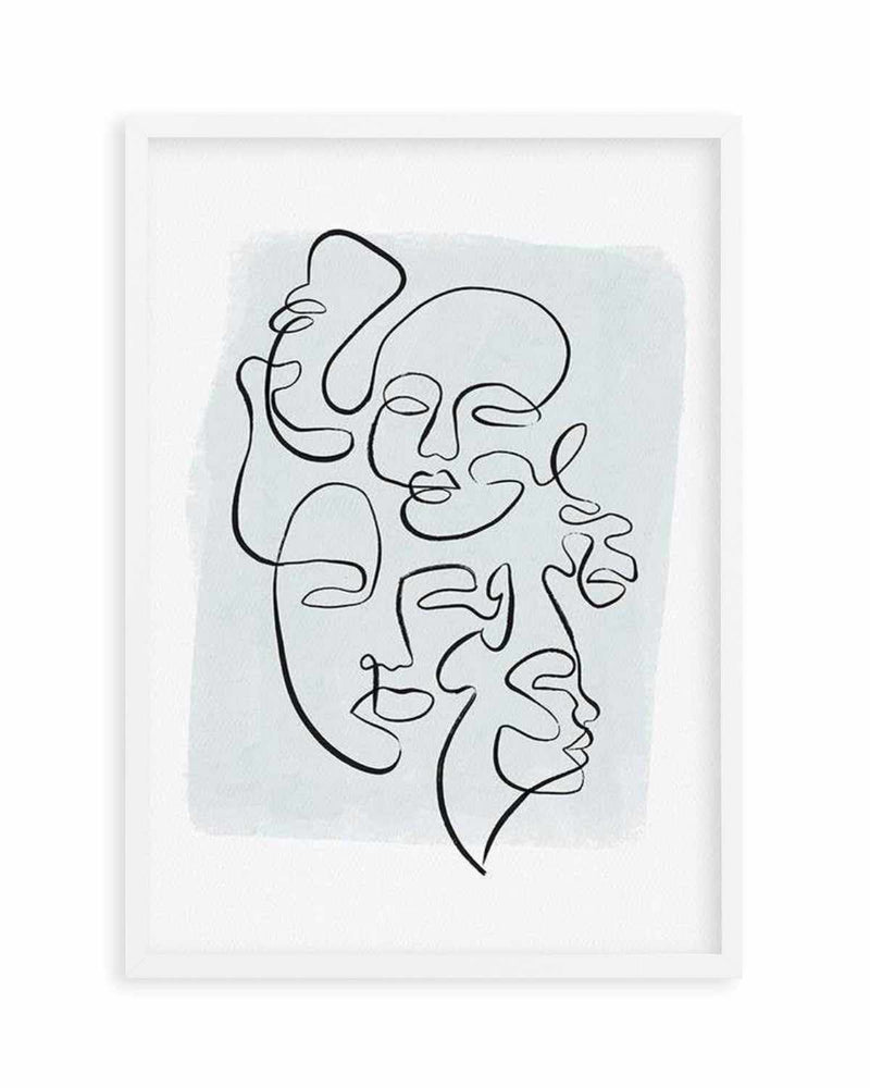 Abstract Faces I | Periwinkle Art Print