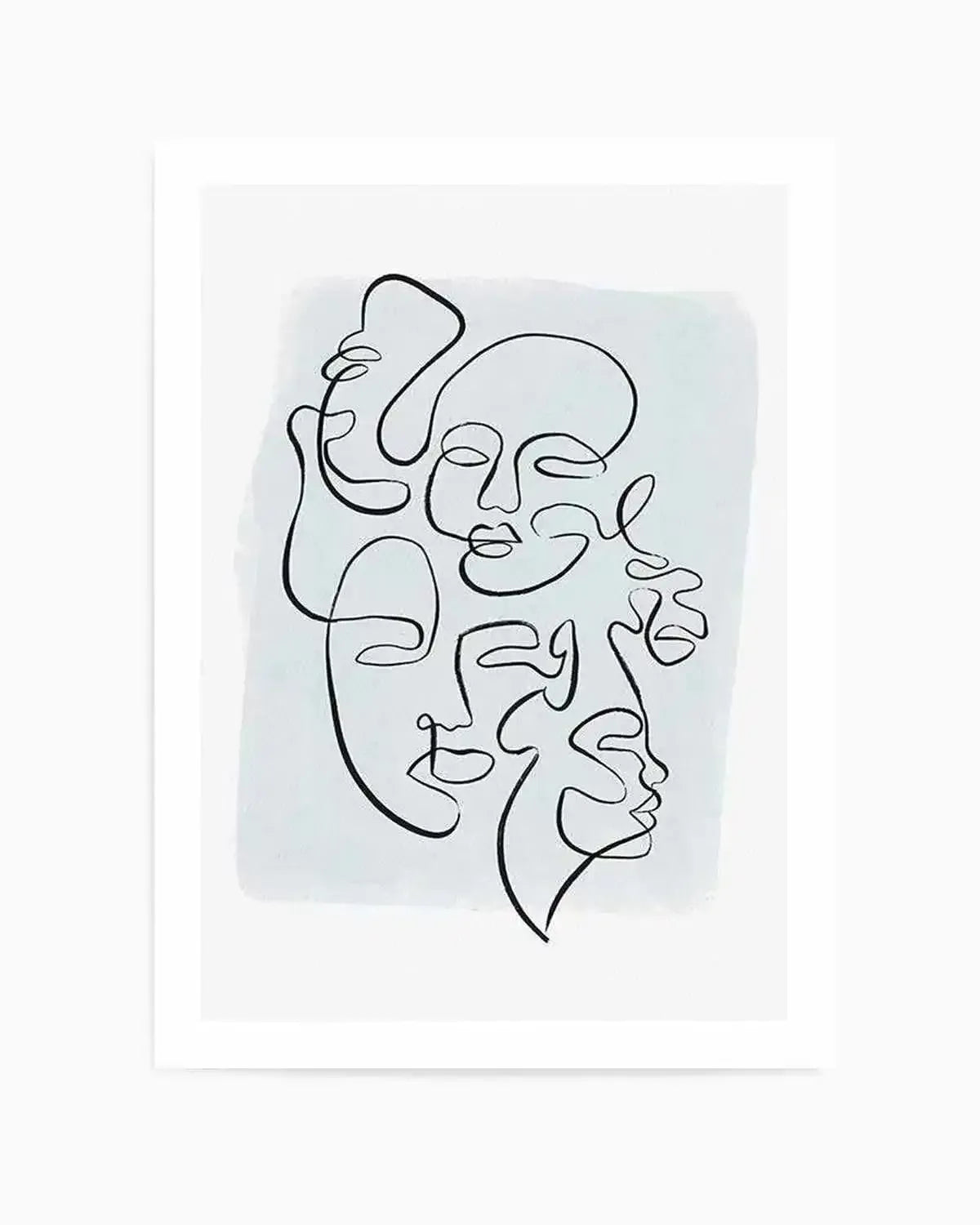 Abstract Faces I | Periwinkle Art Print from Olive et Oriel where you can shop wallpaper and artworks online