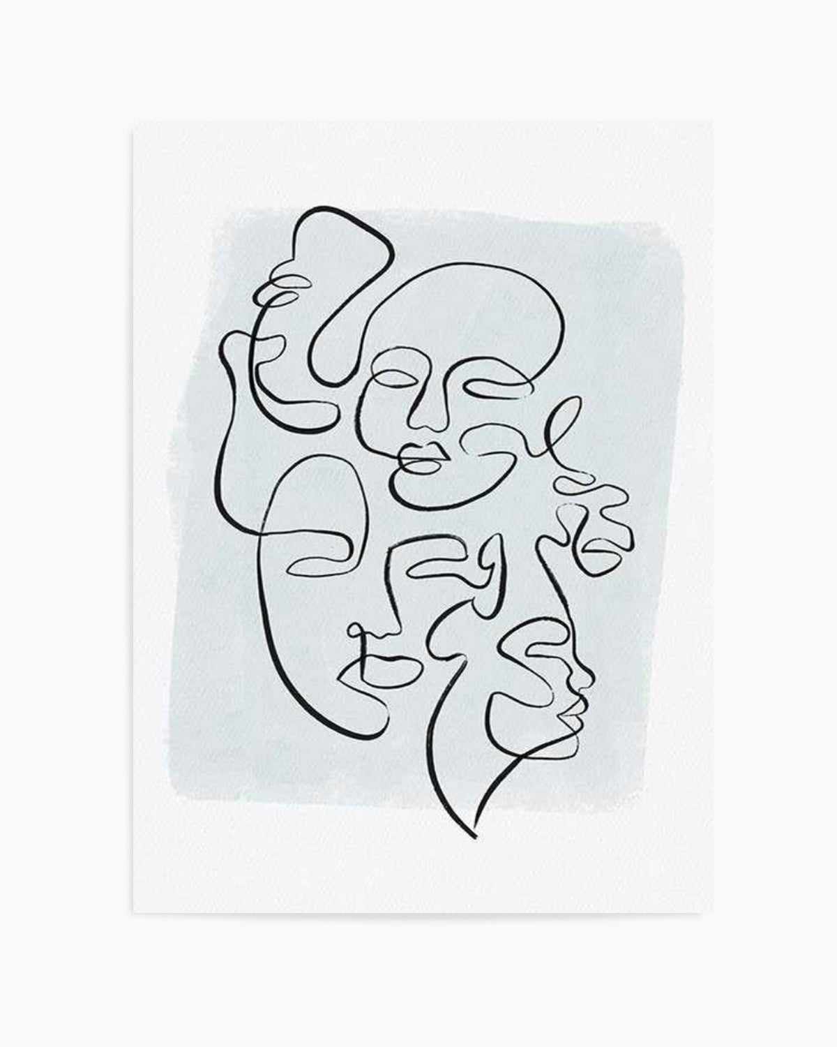 Abstract Faces I | Periwinkle Art Print