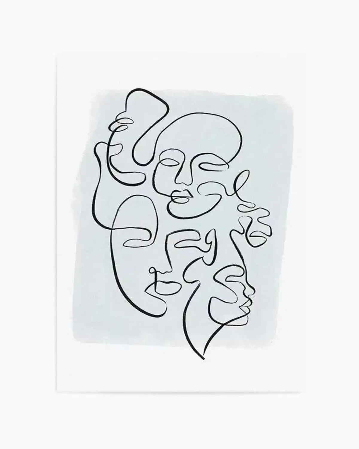 Abstract Faces I | Periwinkle Art Print from Olive et Oriel where you can shop wallpaper and artworks online