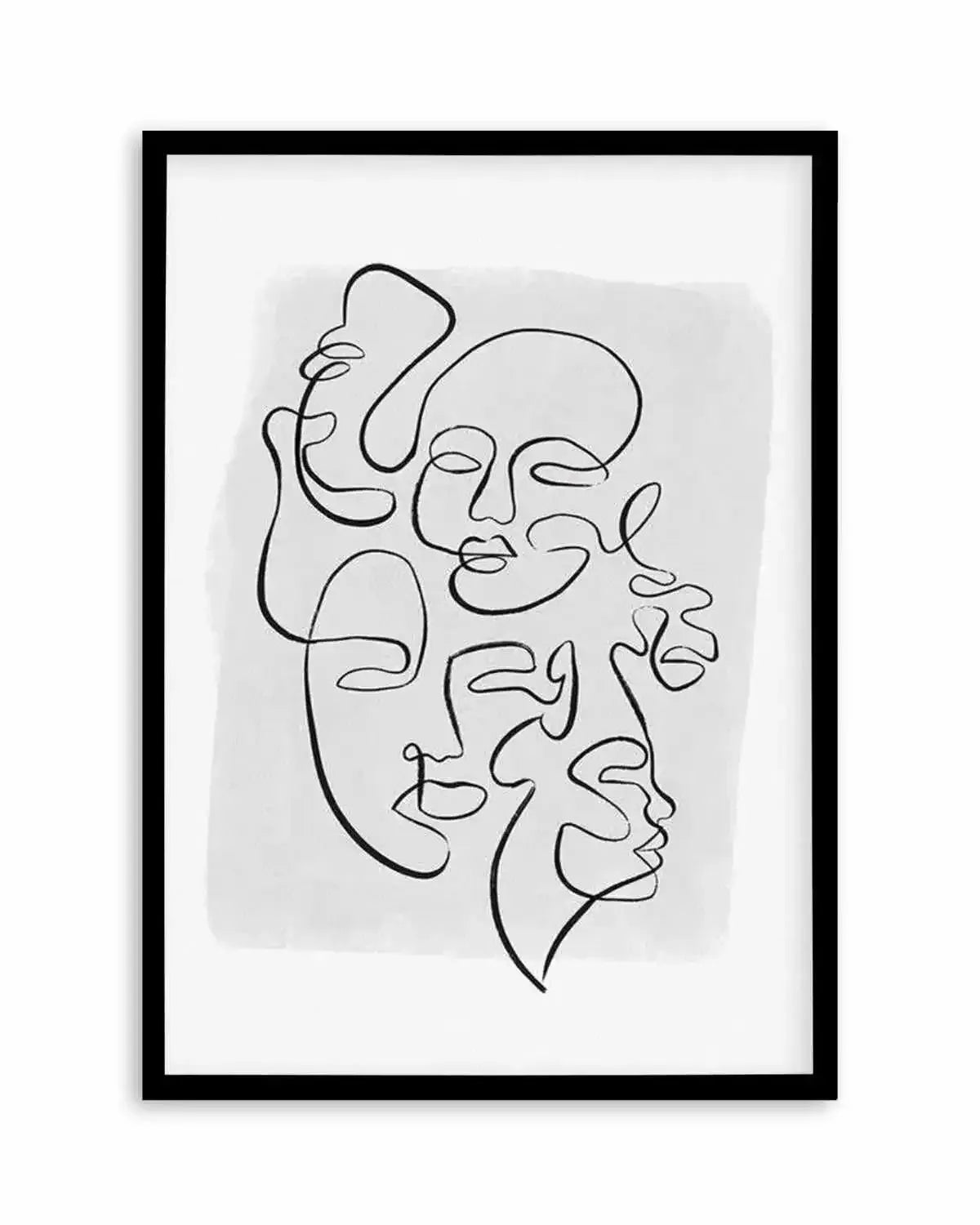 Abstract Faces I | Rouge Art Print from Olive et Oriel where you can shop wallpaper and artworks online