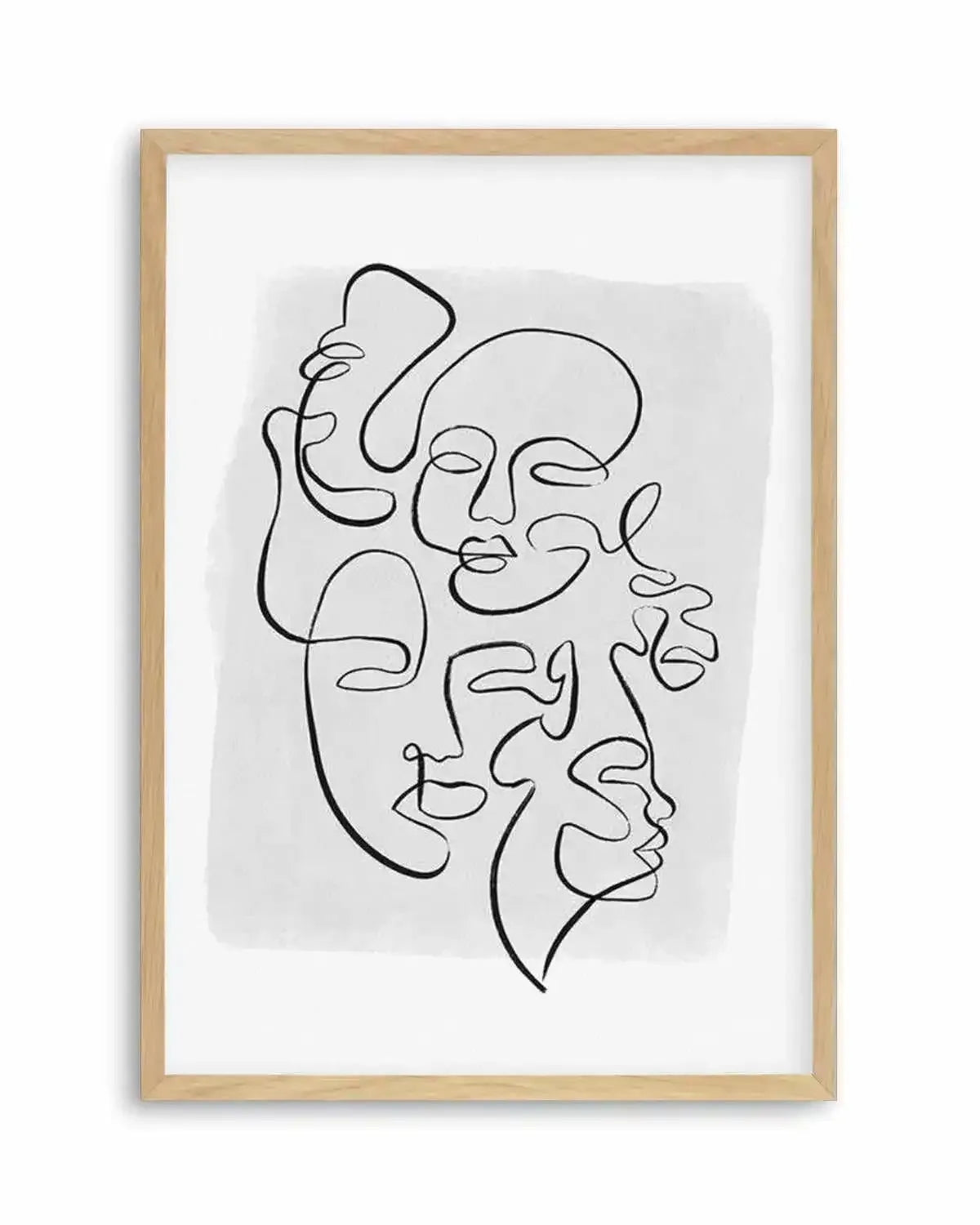 Abstract Faces I | Rouge Art Print from Olive et Oriel where you can shop wallpaper and artworks online