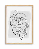 Abstract Faces I | Rouge Art Print