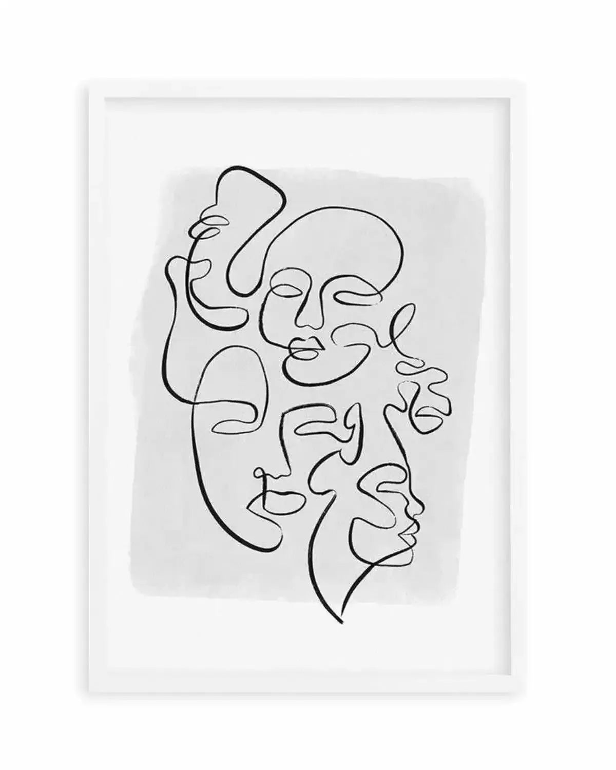Abstract Faces I | Rouge Art Print from Olive et Oriel where you can shop wallpaper and artworks online