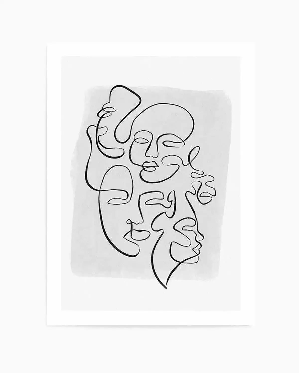 Abstract Faces I | Rouge Art Print from Olive et Oriel where you can shop wallpaper and artworks online
