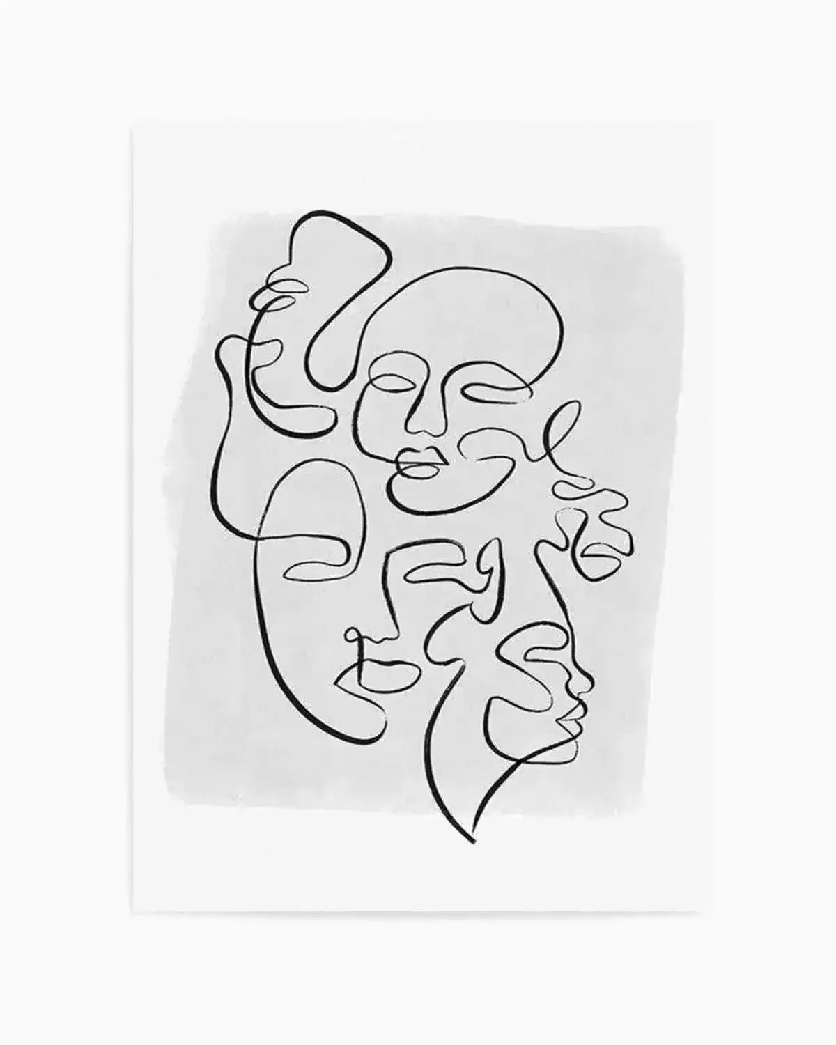 Abstract Faces I | Rouge Art Print from Olive et Oriel where you can shop wallpaper and artworks online