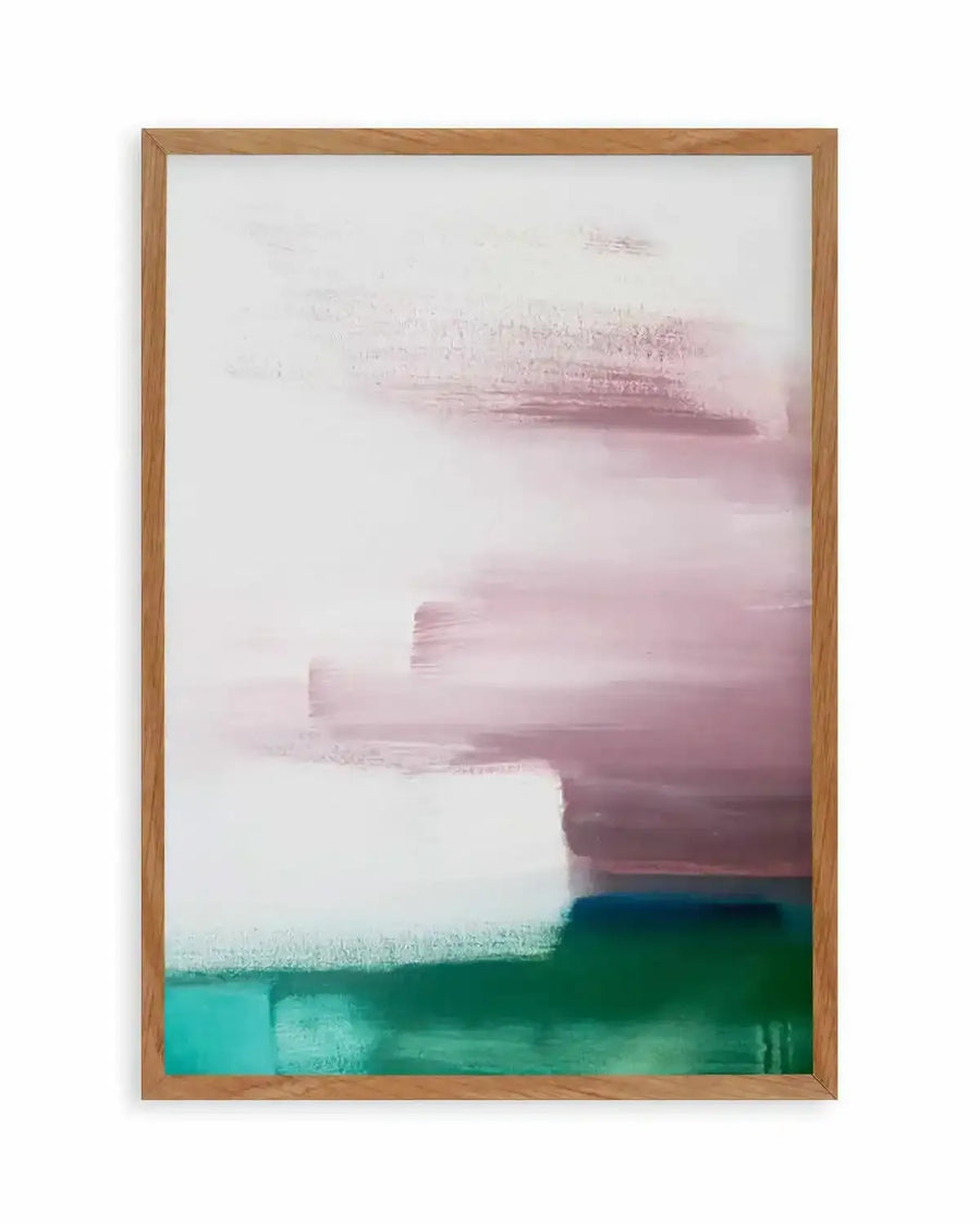 Abstract Green & Pink Painting Art Print blue green modern art print